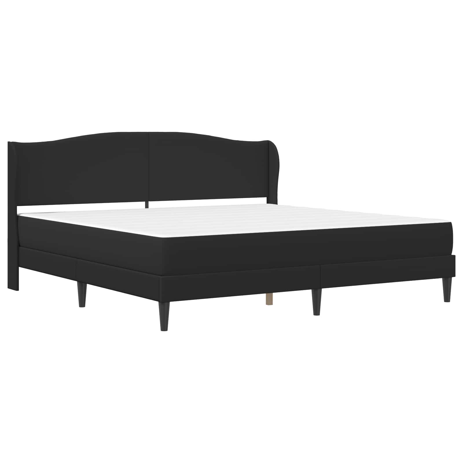 Σκελετός Κρεβατιού με κεφαλάρι Μαύρο 180 x 200 cm Τεχνητό Δέρμα - Pakobazaar