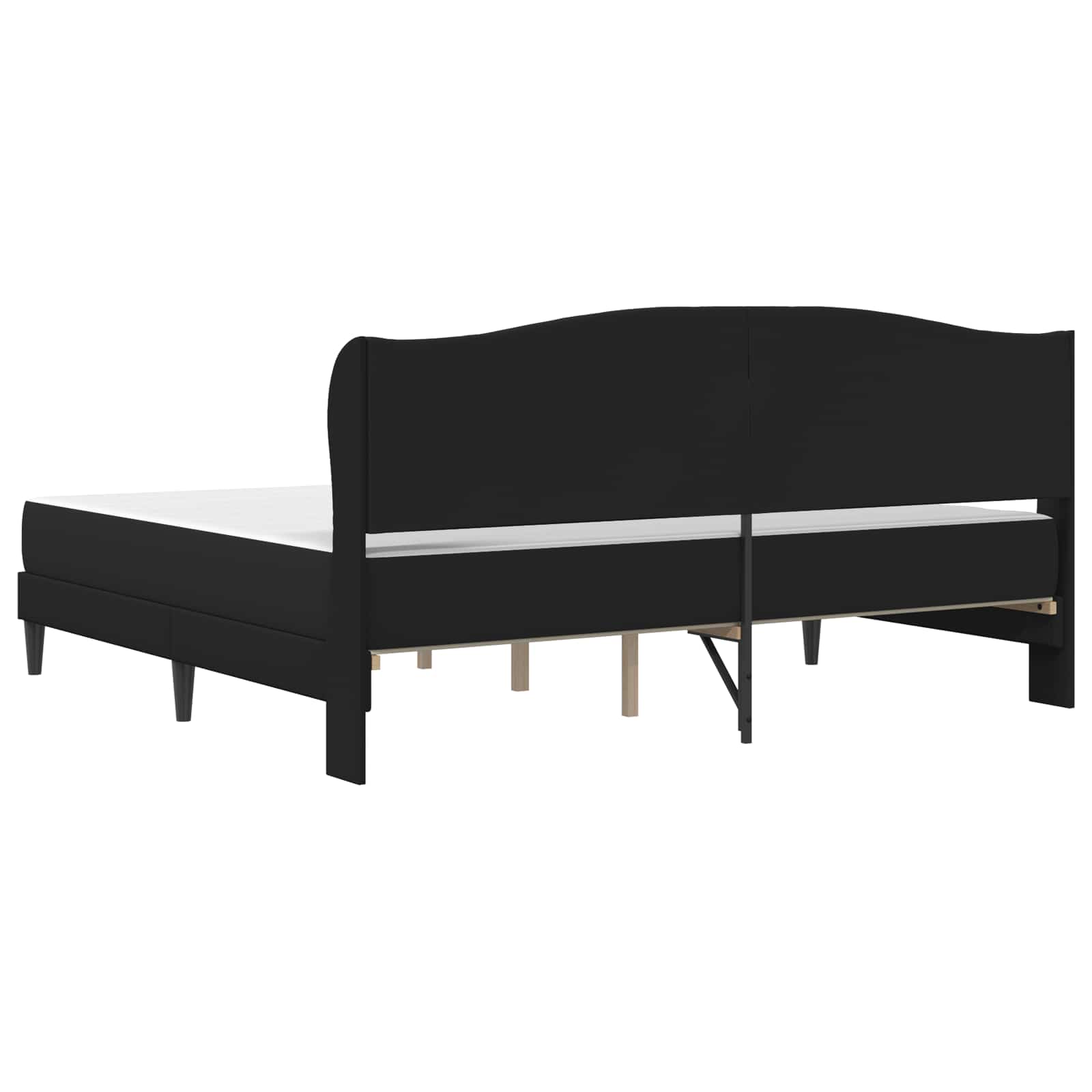 Σκελετός Κρεβατιού με κεφαλάρι Μαύρο 180 x 200 cm Τεχνητό Δέρμα - Pakobazaar