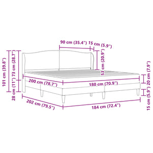 Σκελετός Κρεβατιού με κεφαλάρι Μαύρο 180 x 200 cm Τεχνητό Δέρμα - Pakobazaar