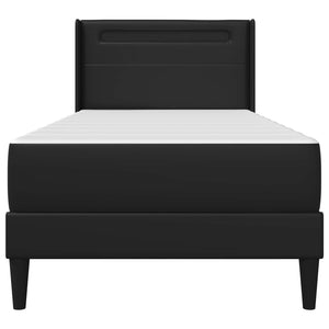 Σκελετός Κρεβατιού με κεφαλάρι Μαύρο 90 x 190 cm Τεχνητό Δέρμα - Pakobazaar