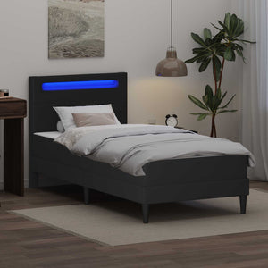 Σκελετός Κρεβατιού με κεφαλάρι Μαύρο 90 x 190 cm Τεχνητό Δέρμα - Pakobazaar