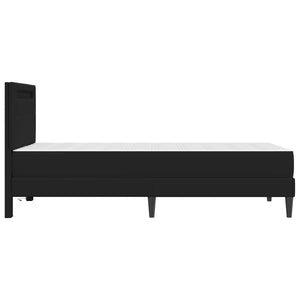 Σκελετός Κρεβατιού με κεφαλάρι Μαύρο 90 x 190 cm Τεχνητό Δέρμα - Pakobazaar