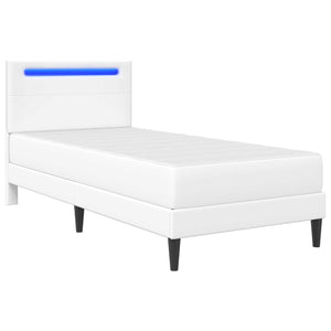 Σκελετός Κρεβατιού με κεφαλάρι Λευκό 90 x 190 cm Τεχνητό Δέρμα - Pakobazaar