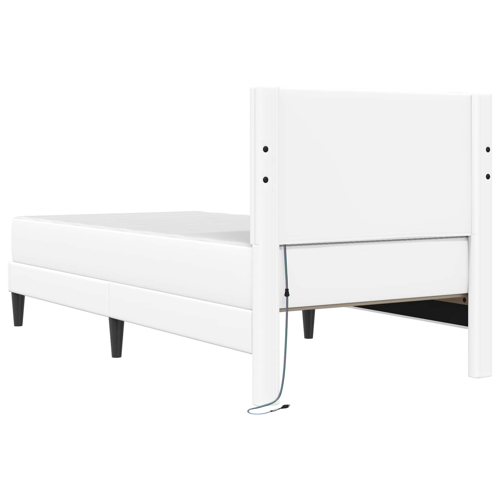 Σκελετός Κρεβατιού με κεφαλάρι Λευκό 90 x 190 cm Τεχνητό Δέρμα - Pakobazaar