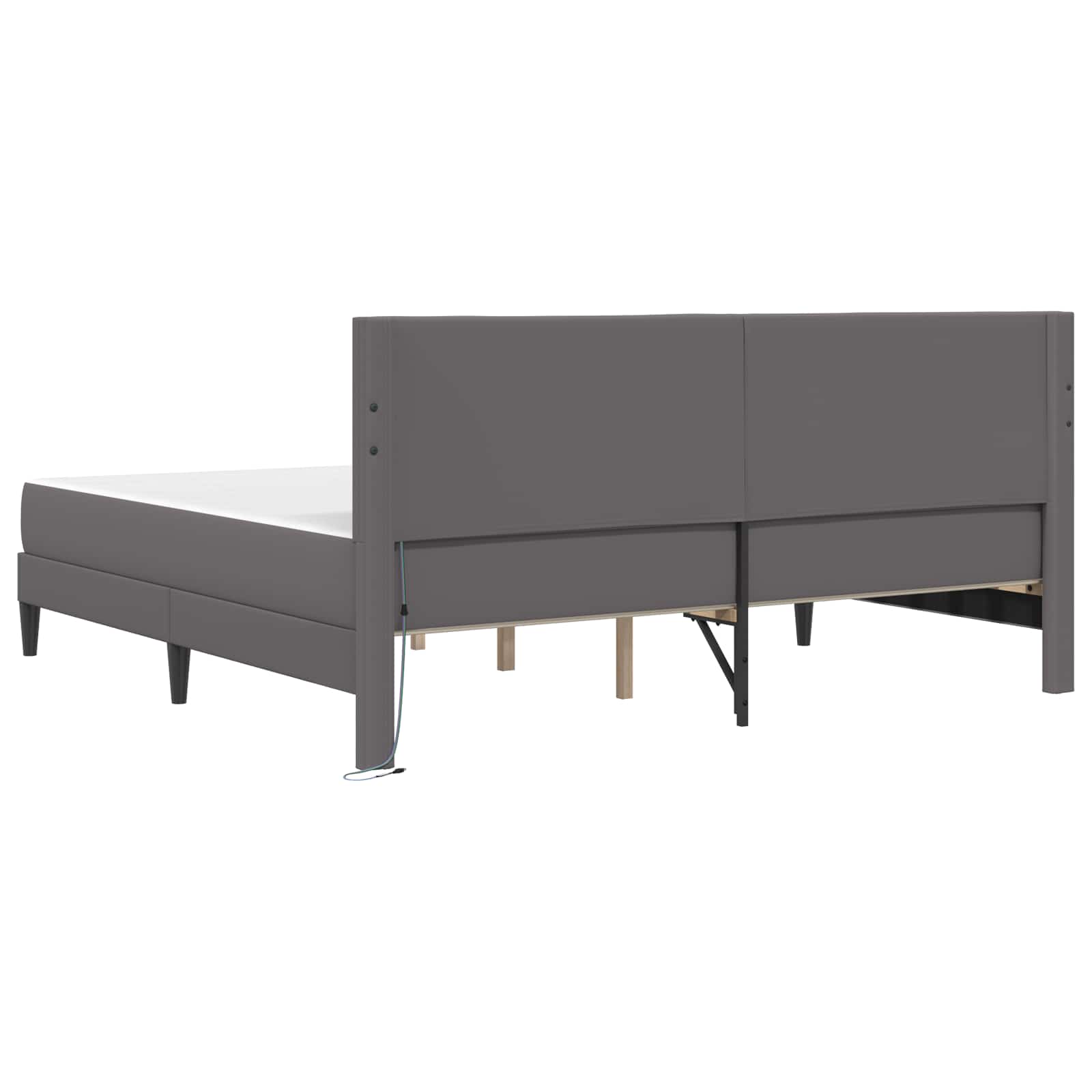 Σκελετός Κρεβατιού με κεφαλάρι Γκρι 180 x 200 cm Τεχνητό Δέρμα - Pakobazaar