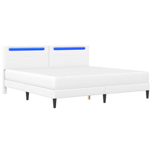 Σκελετός Κρεβατιού με κεφαλάρι Λευκό 180 x 200 cm Τεχνητό Δέρμα - Pakobazaar