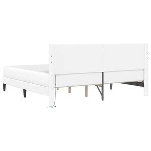Σκελετός Κρεβατιού με κεφαλάρι Λευκό 180 x 200 cm Τεχνητό Δέρμα - Pakobazaar