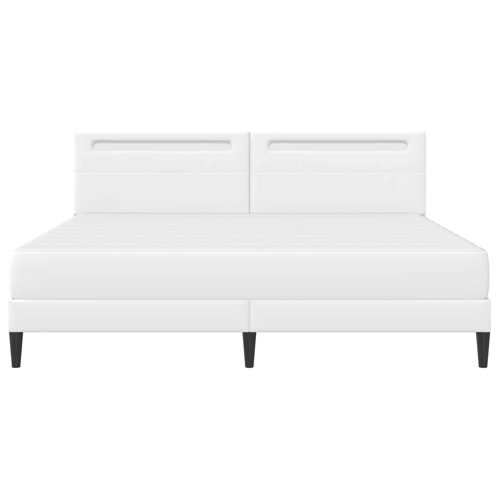 Σκελετός Κρεβατιού με κεφαλάρι Λευκό 180 x 200 cm Τεχνητό Δέρμα - Pakobazaar