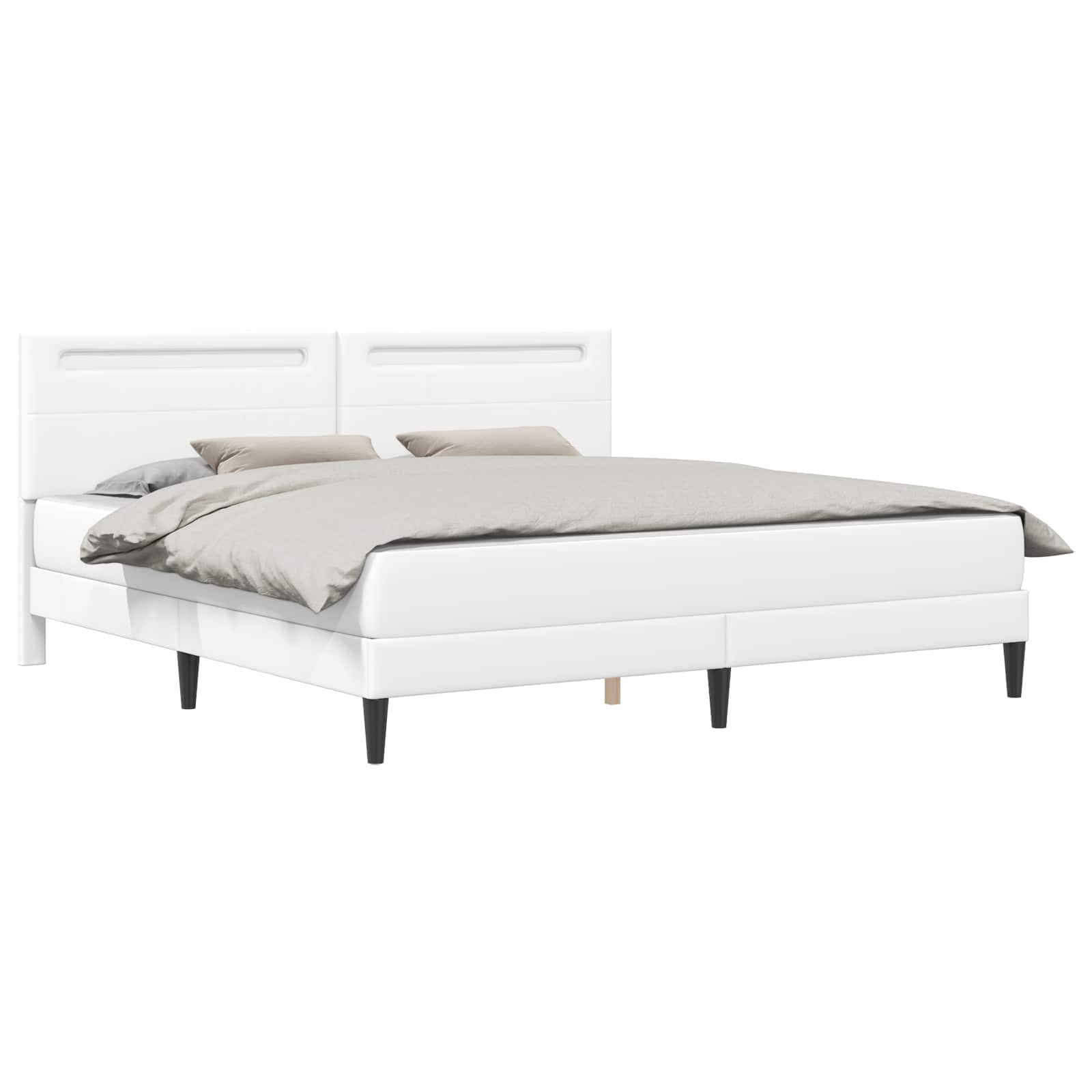 Σκελετός Κρεβατιού με κεφαλάρι Λευκό 180 x 200 cm Τεχνητό Δέρμα - Pakobazaar