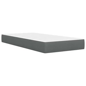 Σκελετός κρεβατιού με στρώμα Επιτοίχιο 2 pcs Σκούρο Γκρι ύφασμα - Pakobazaar