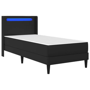 Σκελετός κρεβατιού με στρώμα Μαύρο 90 x 190 cm Τεχνητό Δέρμα - Pakobazaar