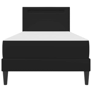 Σκελετός Κρεβατιού με κεφαλάρι Μαύρο 90 x 190 cm Τεχνητό Δέρμα - Pakobazaar