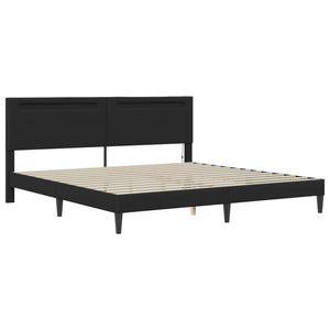 Σκελετός Κρεβατιού με κεφαλάρι Μαύρο 180 x 200 cm Τεχνητό Δέρμα - Pakobazaar
