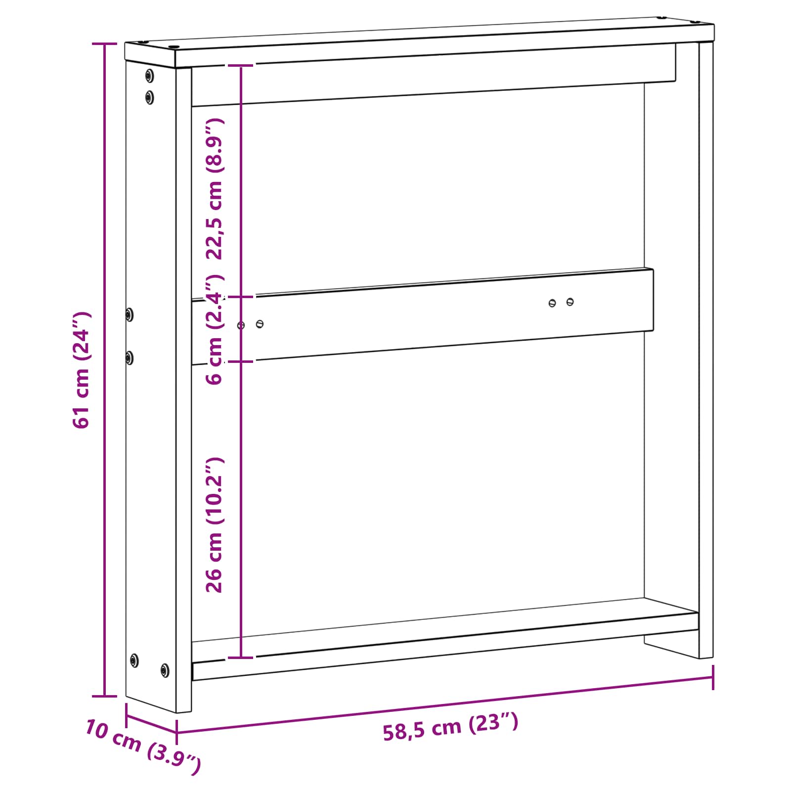 Μονάδα μπράτσων 2 pcs Λευκό 58,5 x 10 x 61 εκ.