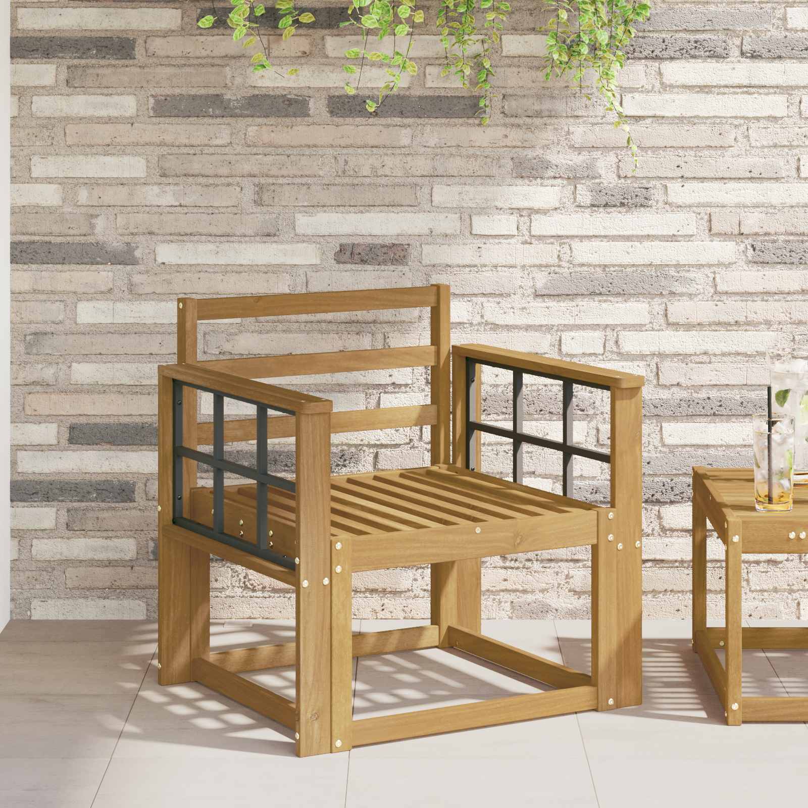 Μονάδα μπράτσων 2 pcs Λευκό 60 x 6 x 61 εκ Στερεό Ξύλο Ακακίας
