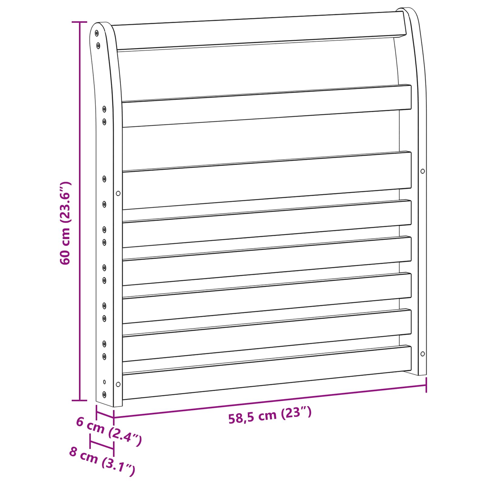 Μονάδα μπράτσων 2 pcs Λευκό 58,5 x 8 x 60 εκ.