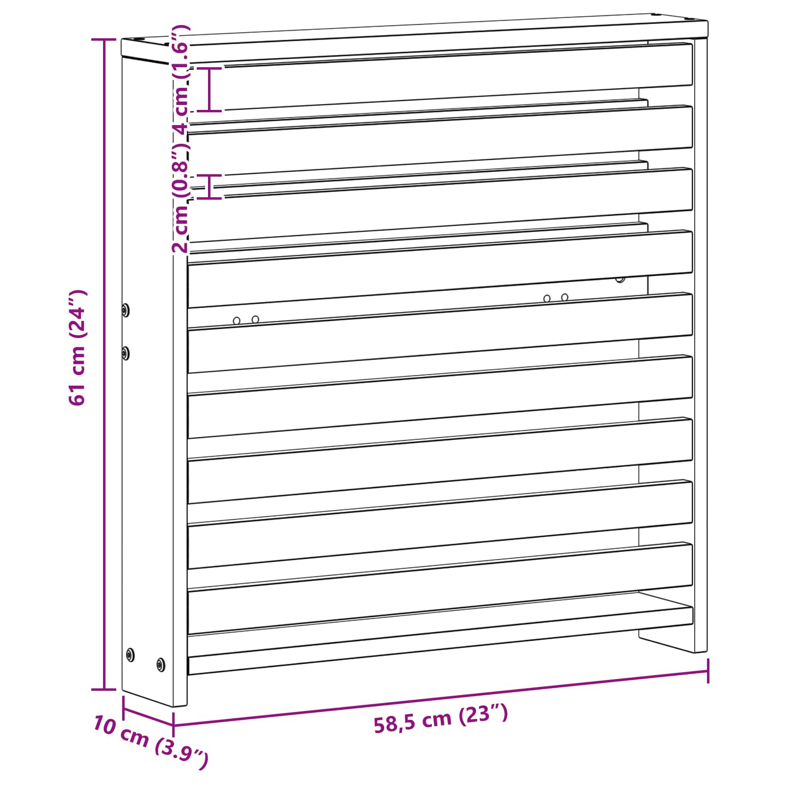 Μονάδα μπράτσων 2 pcs Λευκό 58,5 x 10 x 61 εκ.