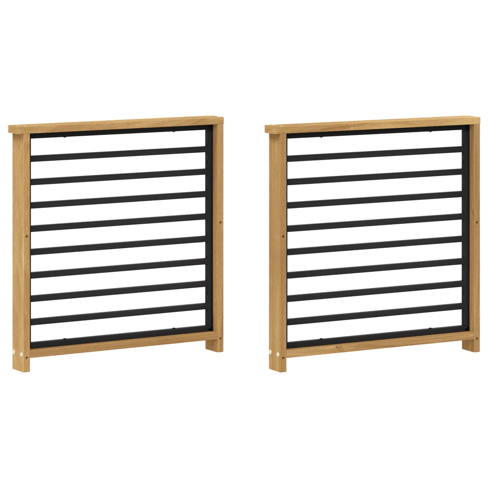 Μονάδα μπράτσων 2 pcs Λευκό 60 x 6 x 61 εκ Στερεό Ξύλο Ακακίας