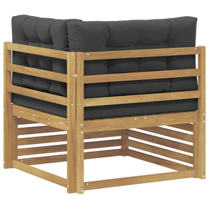 Υπαίθριο Γωνιακό Καναπέ Στερεό Ξύλο Ακακίας Λευκό - Pakobazaar