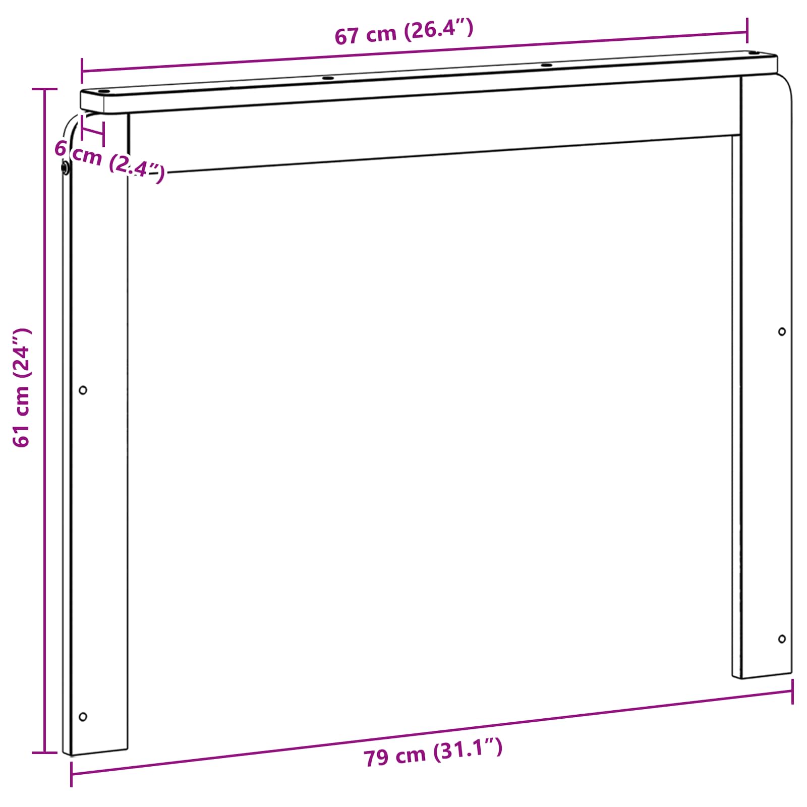 Μονάδα μπράτσων 2 pcs Λευκό 79 x 6 x 61 εκ. Στερεό Ξύλο Ακακίας