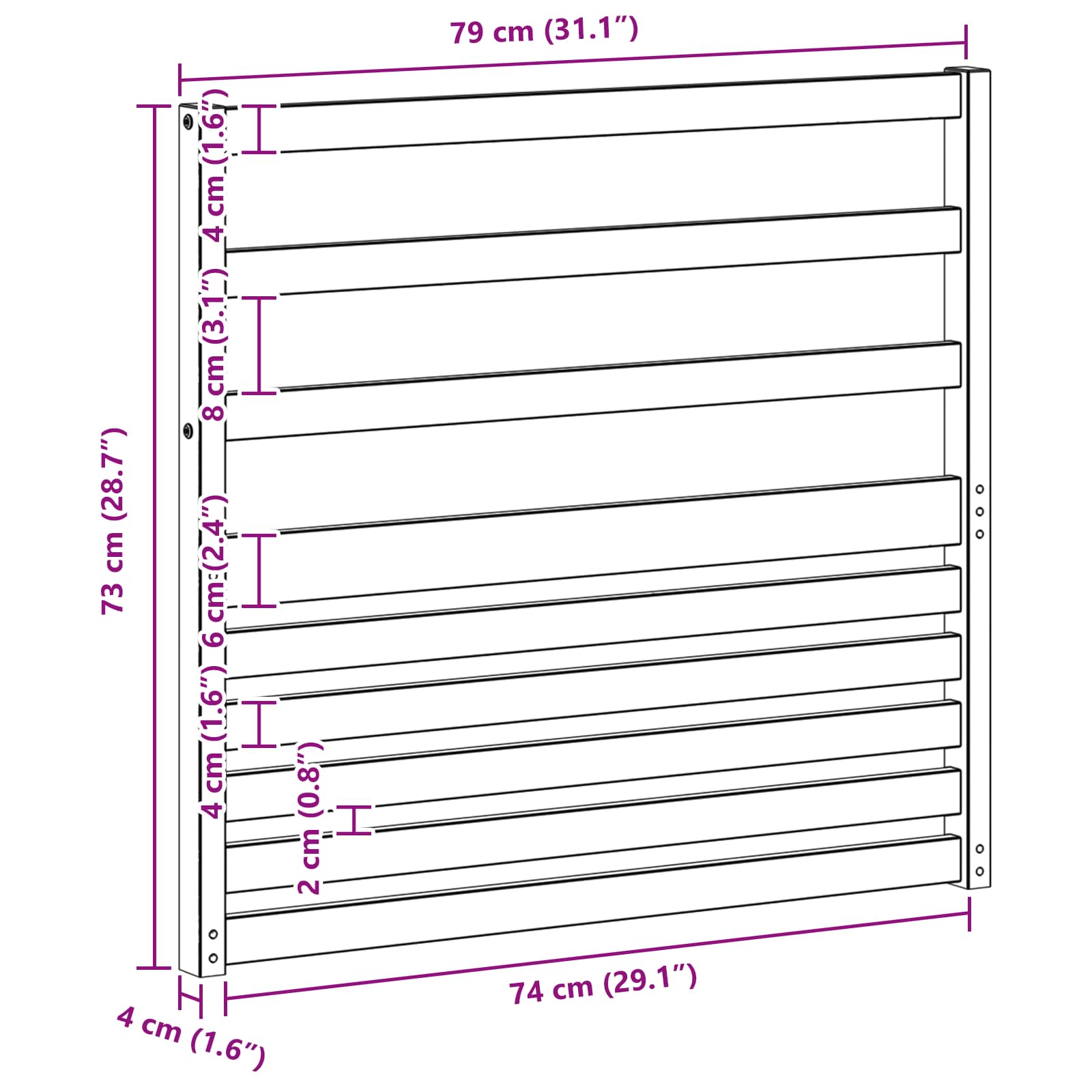 Μονάδα Επαγγέλματος 2 pcs Λευκό 79 x 4 x 73 εκ