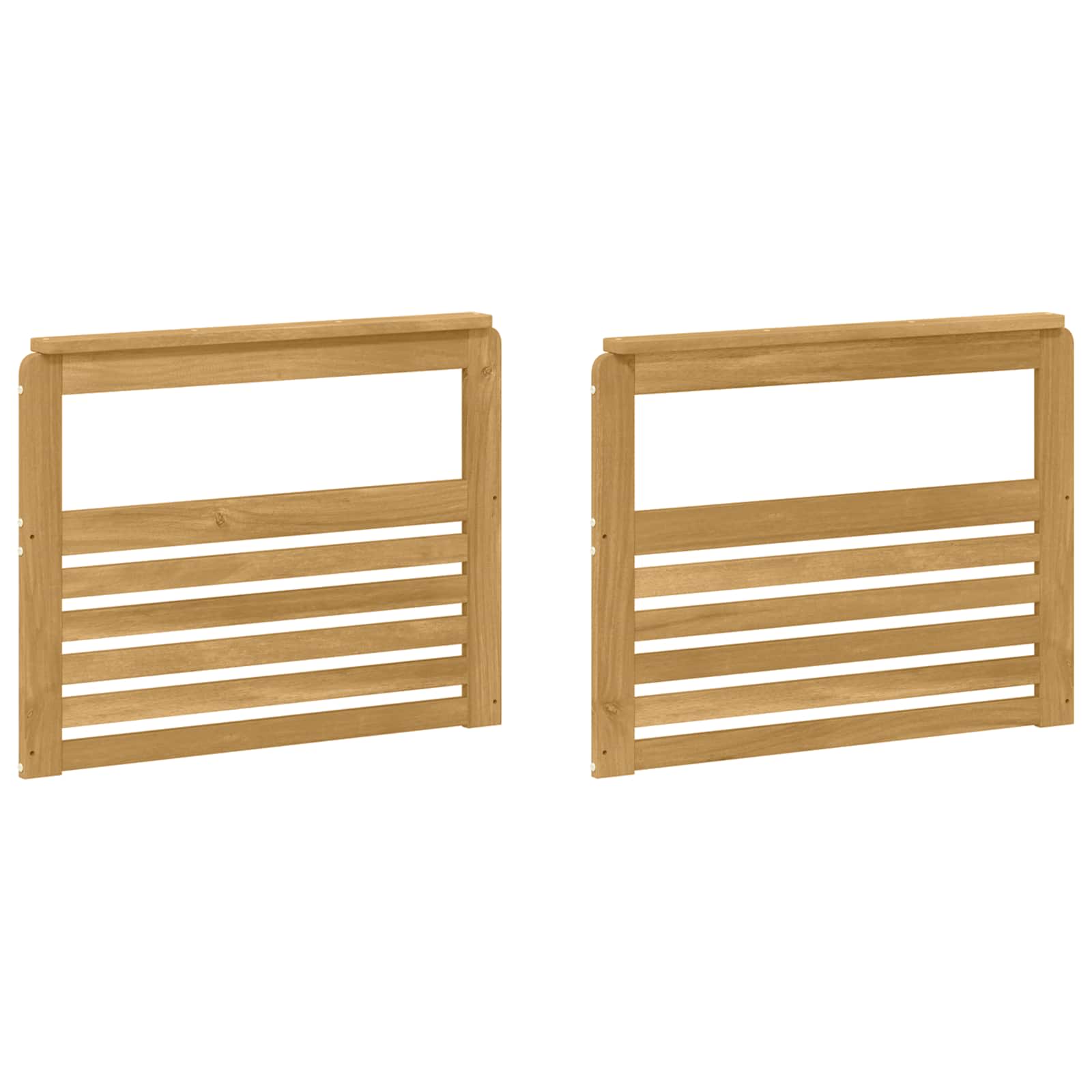 Μονάδα μπράτσων 2 pcs Λευκό 79 x 6 x 61 εκ. Στερεό Ξύλο Ακακίας