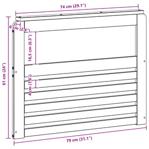 Μονάδα μπράτσων 2 pcs Λευκό 79 x 6 x 61 εκ. Στερεό Ξύλο Ακακίας - Pakobazaar