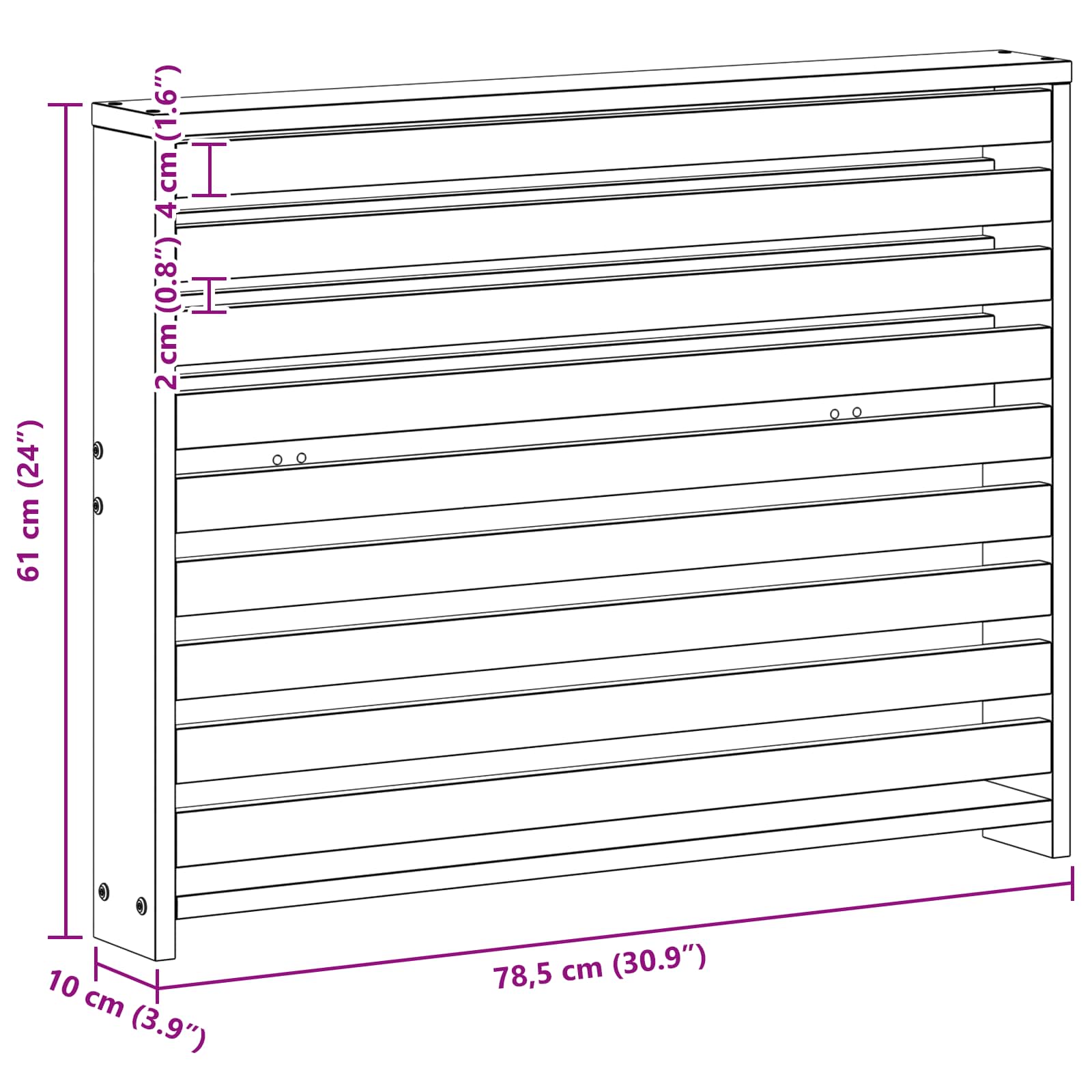 Μονάδα μπράτσων 2 pcs Λευκό 78,5 x 10 x 61 εκ.