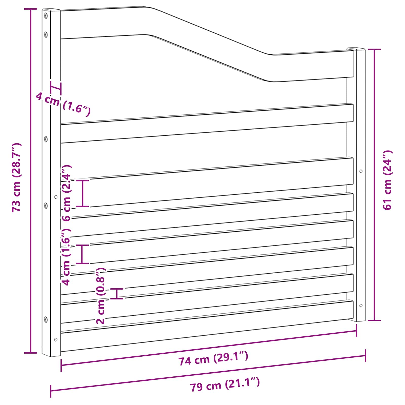 Μ modυλικό Βραχιόνων 2 pcs Λευκό 79 x 4 x 73 εκ