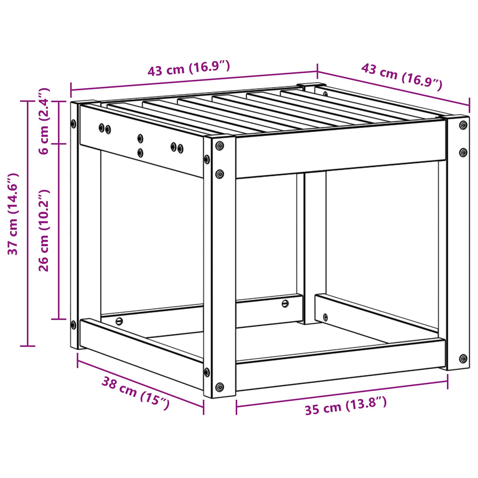 Παγκάκι Εξωτερικού Χώρου Λευκό 43 x 43 x 37 εκ - Pakobazaar
