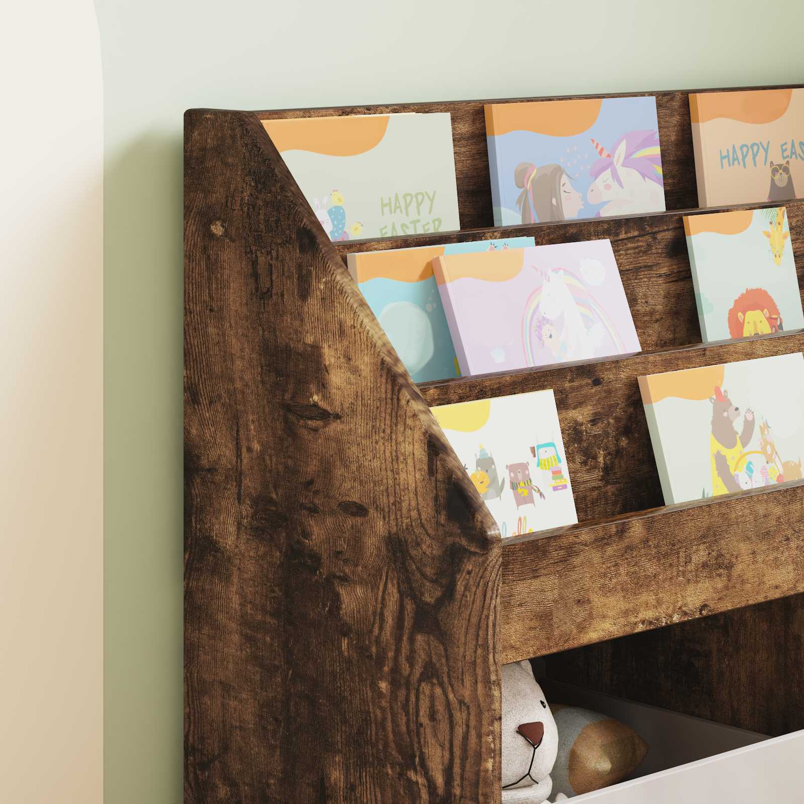 Βιβλιοθήκη Παιδιών Καπνιστό Δρύς 72,5 x 29,5 x 69 εκ