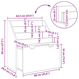 Βιβλιοθήκη Παιδιών με συρτάρι Δρύς Sonoma 60 x 29,5 x 69 εκ