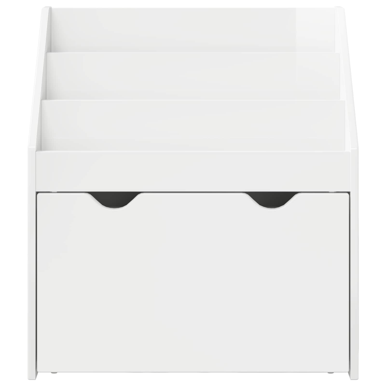 Βιβλιοθήκη Παιδιών Υψηλής γυαλάδας λευκό 60 x 29,5 x 69 εκ