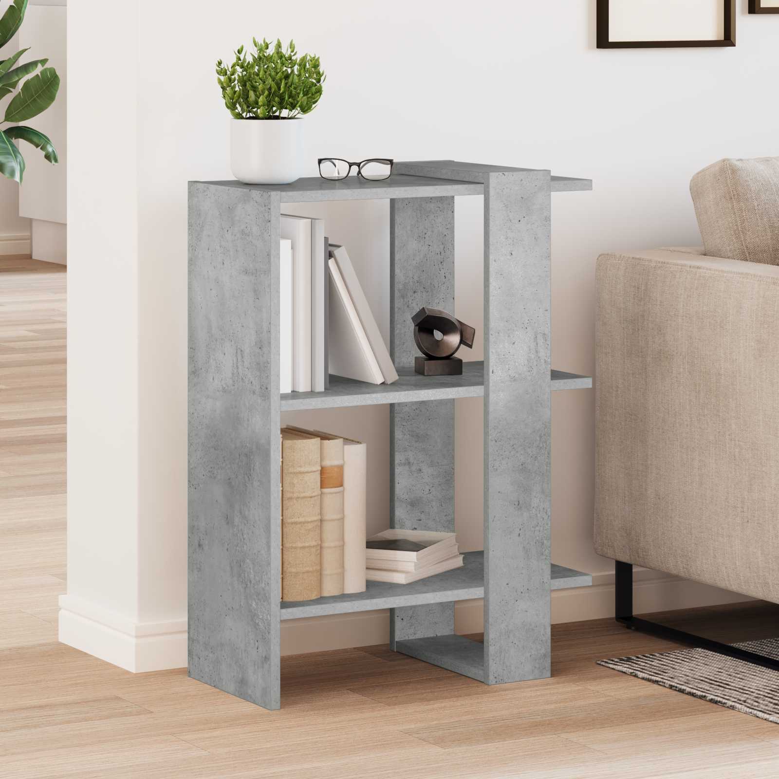Ράφι Βιβλίων Σκυρόδεμα Γκρι 52 x 25 x 71,5 εκ