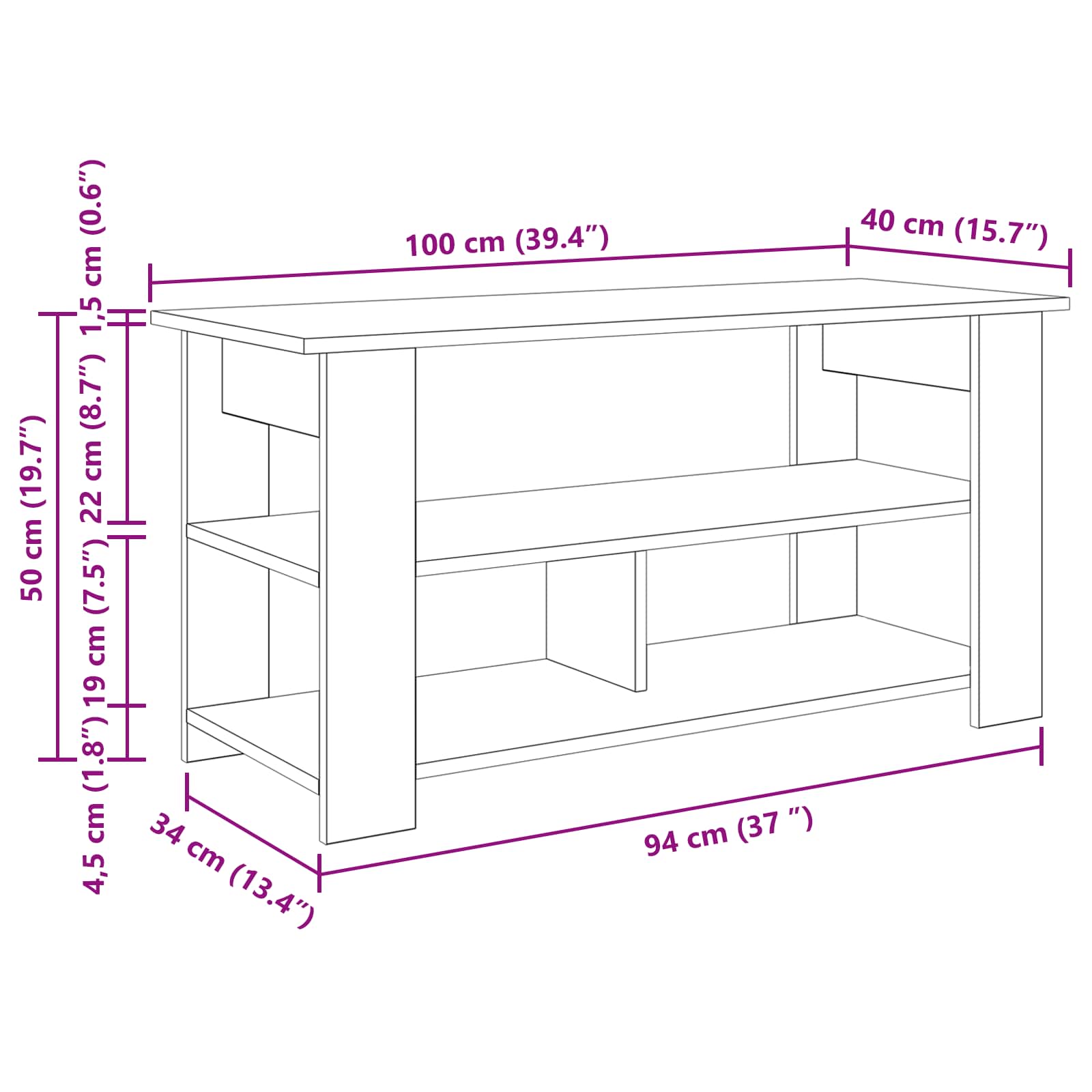 Βάση τηλεόρασης Σκυρόδεμα Γκρι 100 x 40 x 50 cm