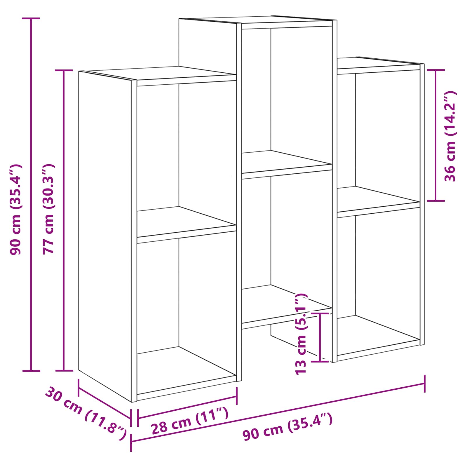 Πλαϊνό γραφείο Artisan Oak 90 x 30 x 90 cm - Pakobazaar