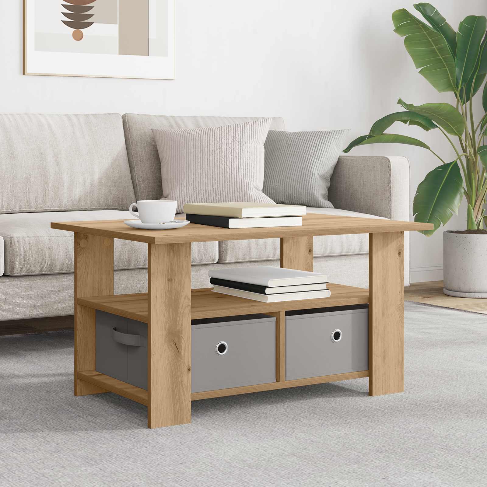 Τραπεζάκι σαλονιού με συρτάρι Artisan Oak 77 x 55 x 42 εκ. - Pakobazaar