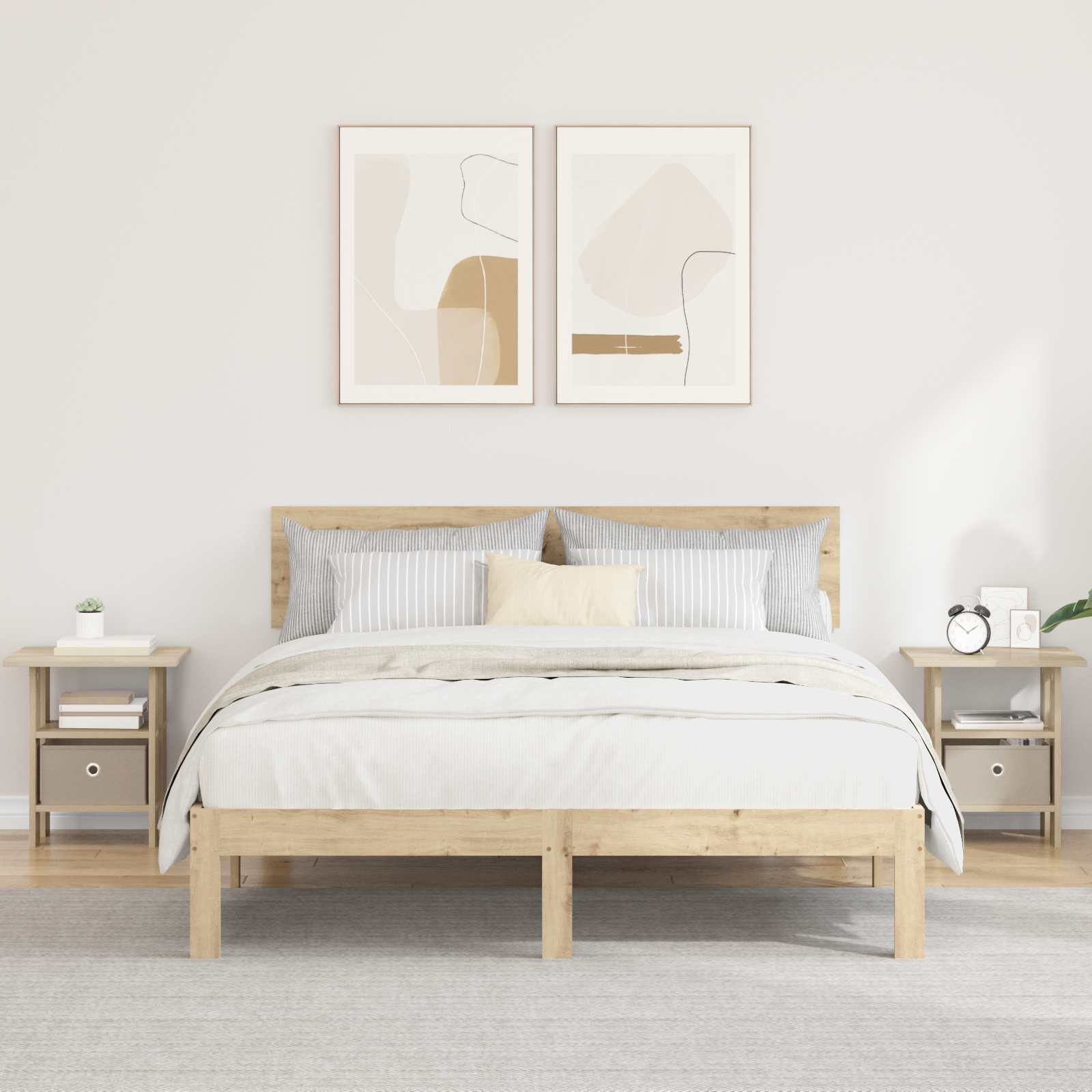 Κομοδίνο 2 pcs Δρύς Sonoma 41 x 40 x 45 εκ Επεξεργασμένο ξύλο - Pakobazaar