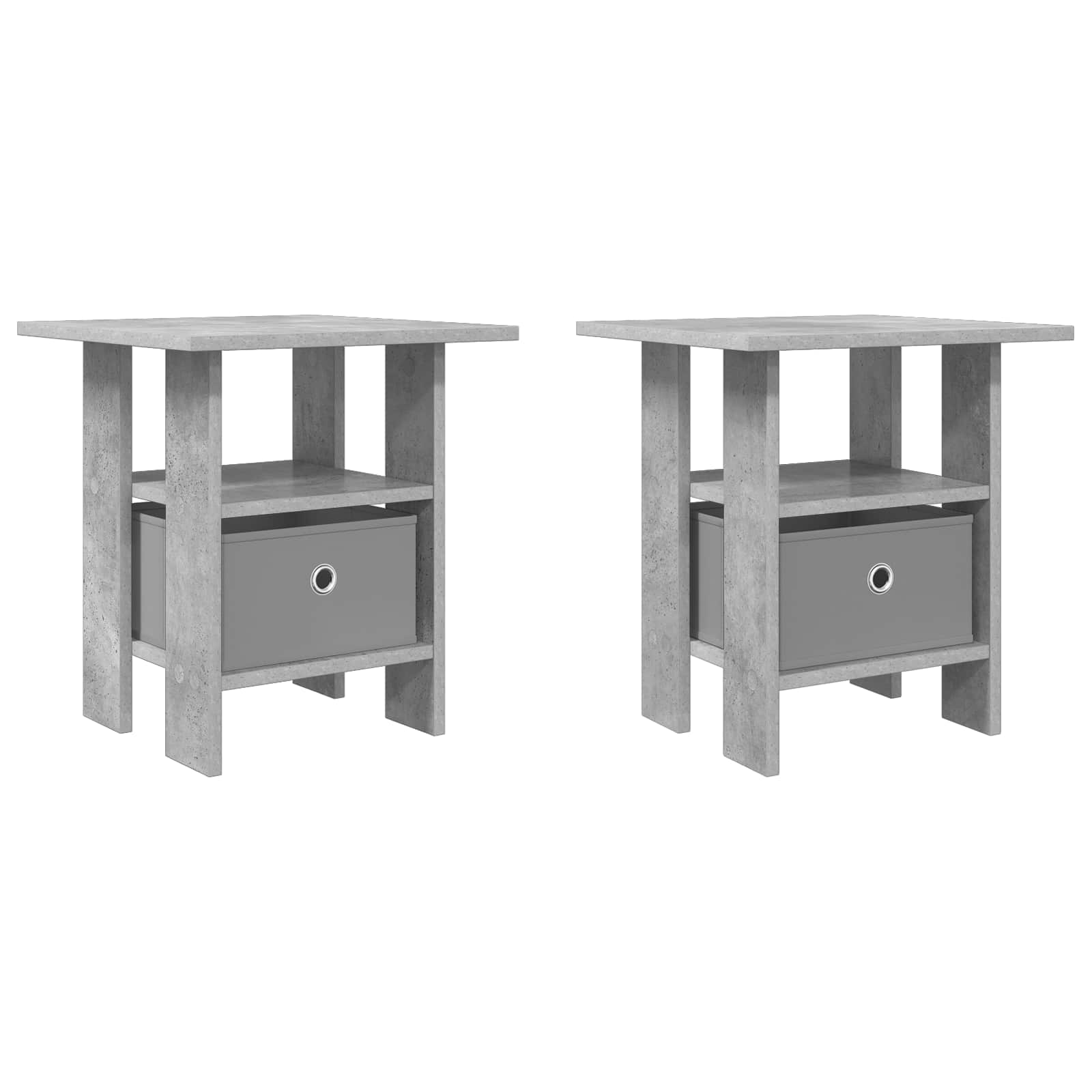 Κομοδίνο με συρτάρι 2 pcs Σκυρόδεμα Γκρι 41 x 40 x 45 εκ - Pakobazaar