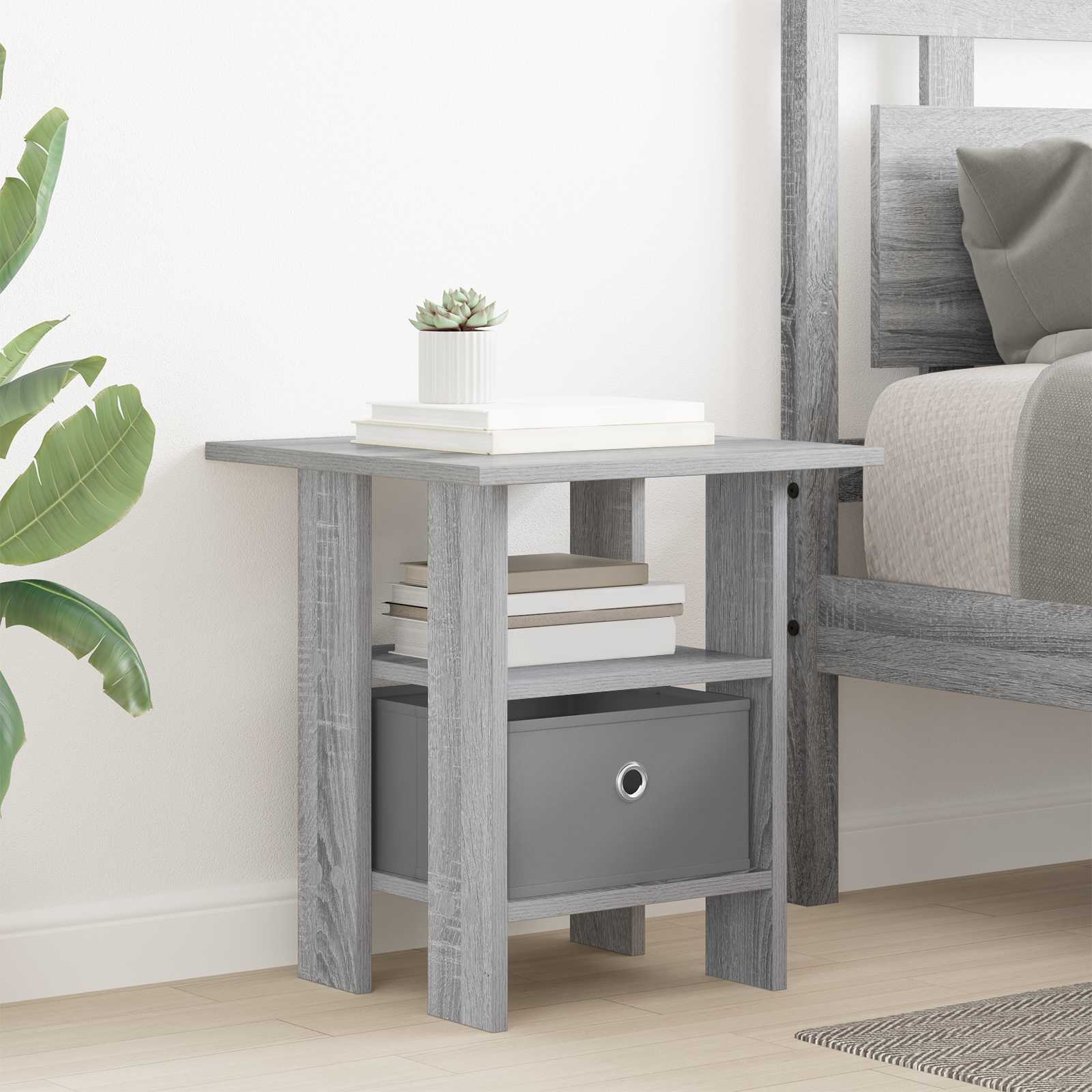Κομοδίνο 2 pcs Γκρίζο Σονομα 41 x 40 x 45 εκ Επεξεργασμένο ξύλο - Pakobazaar