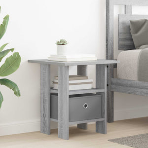 Κομοδίνο 2 pcs Γκρίζο Σονομα 41 x 40 x 45 εκ Επεξεργασμένο ξύλο - Pakobazaar