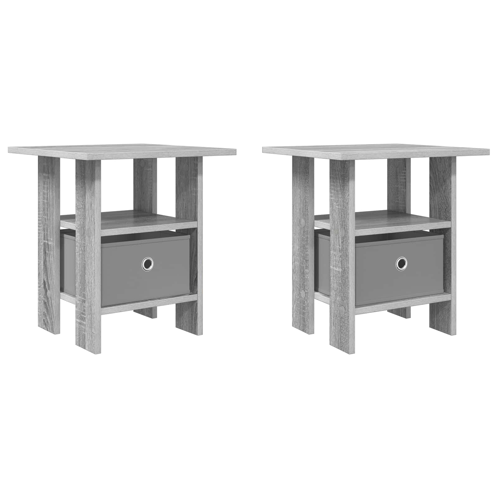Κομοδίνο 2 pcs Γκρίζο Σονομα 41 x 40 x 45 εκ Επεξεργασμένο ξύλο - Pakobazaar