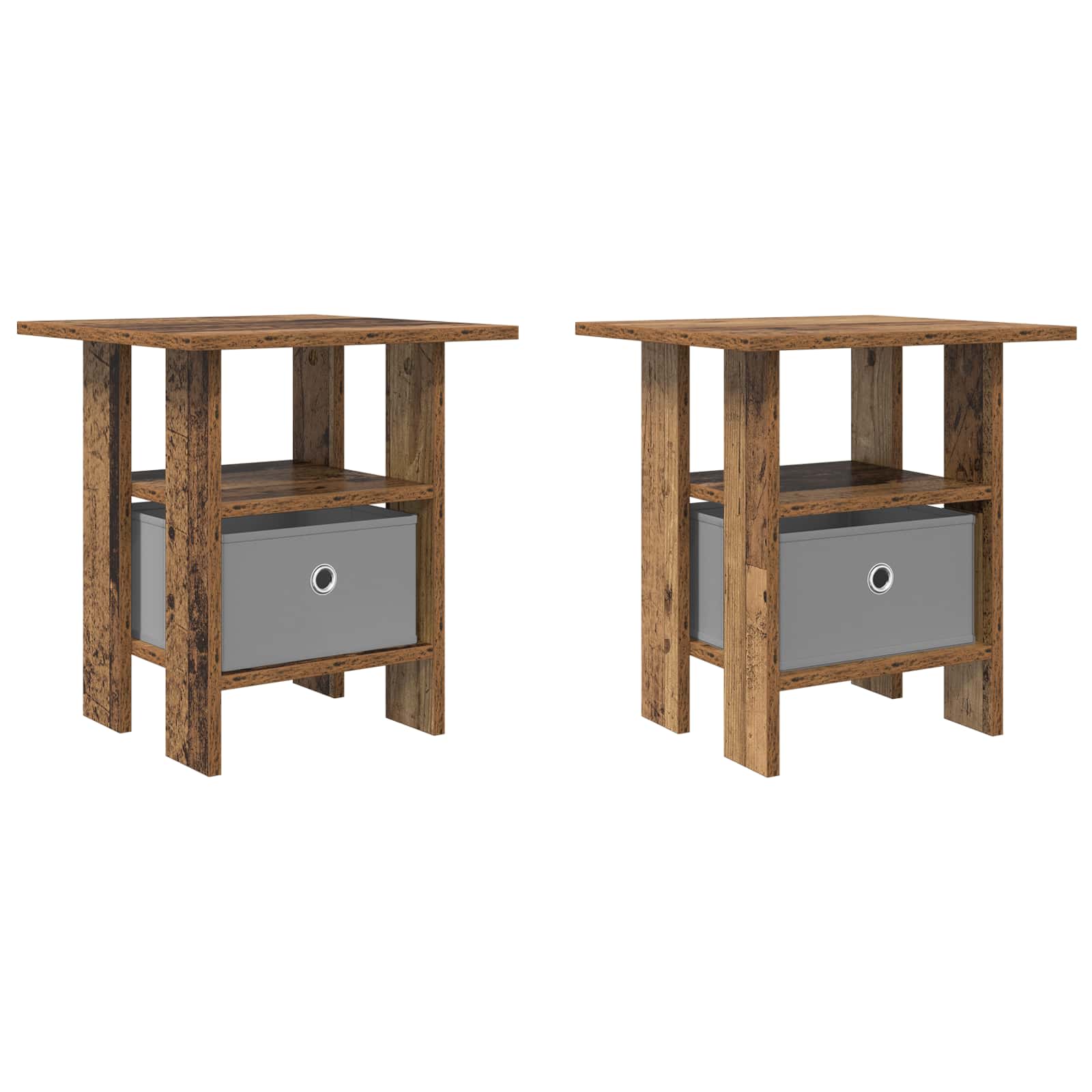 Κομοδίνο 2 pcs Παλιό ξύλο 41 x 40 x 45 εκ Επεξεργασμένο ξύλο - Pakobazaar