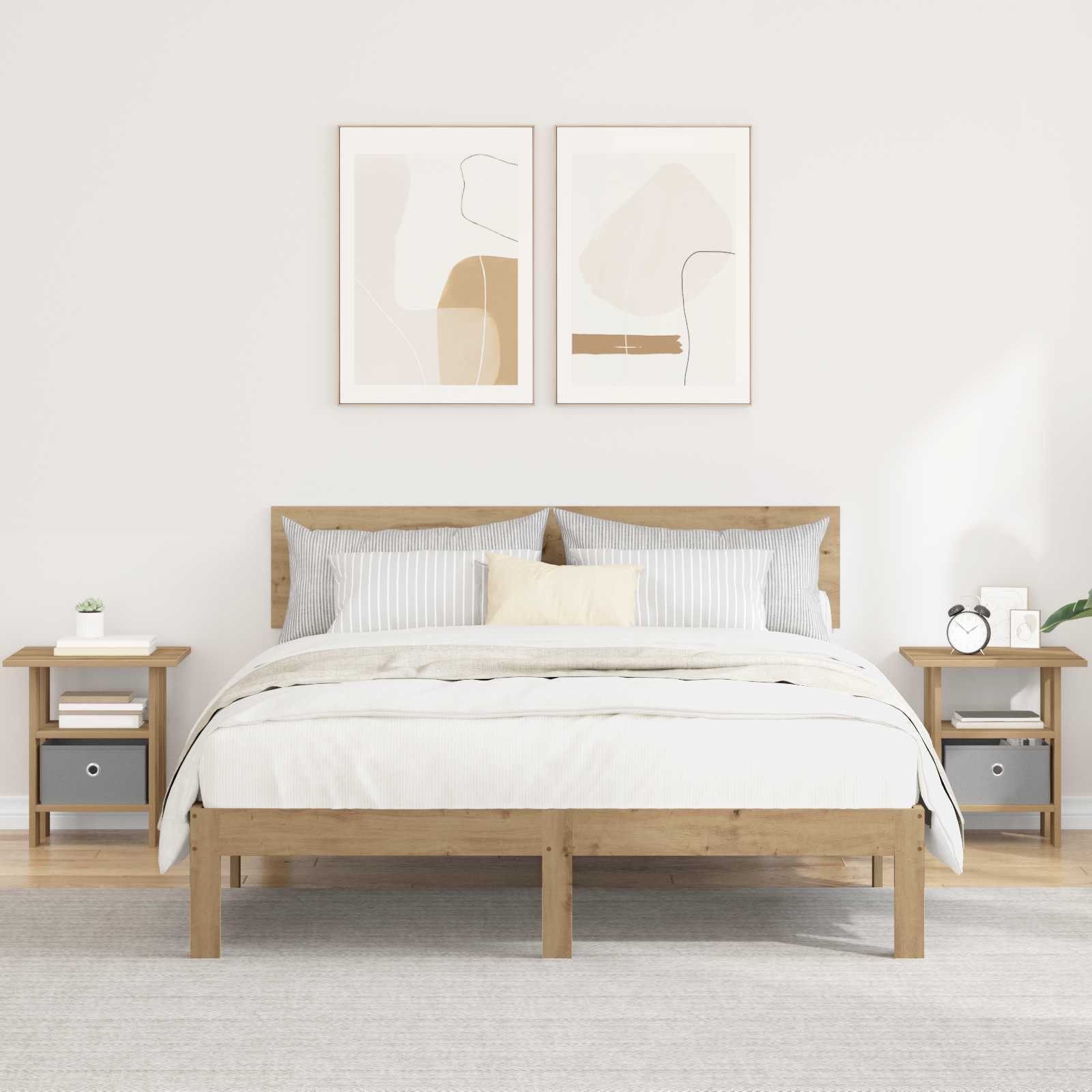 Κομοδίνο 2 pcs Artisan Oak 41 x 40 x 45 εκ Επεξεργασμένο ξύλο - Pakobazaar