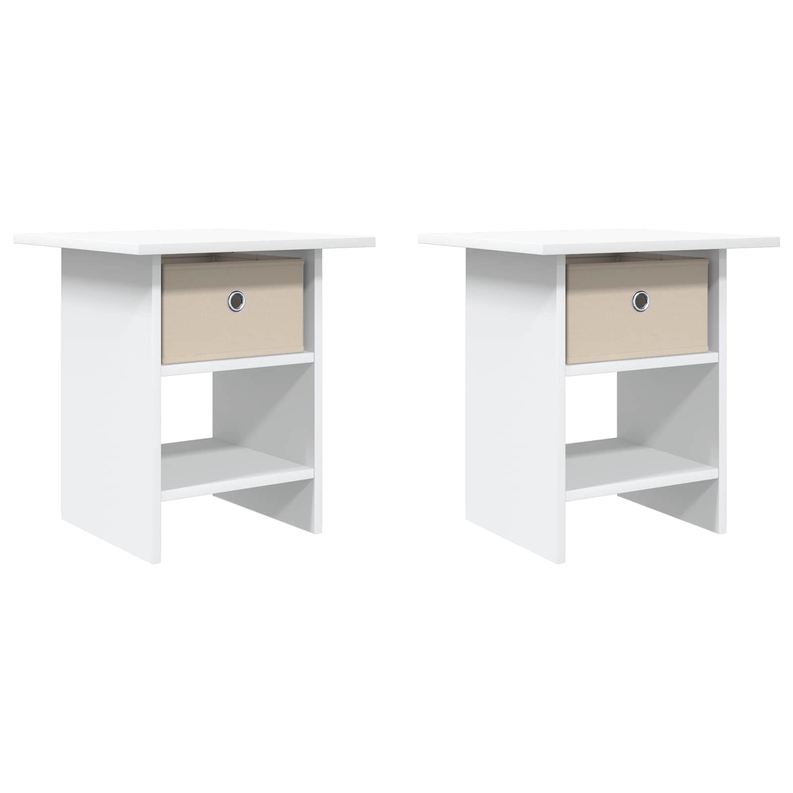 Κομοδίνο 2 pcs Λευκό 41 x 40 x 45 εκ Επεξεργασμένο ξύλο - Pakobazaar