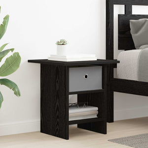 Κομοδίνο 2 pcs Μαύρη Οξυά 41 x 40 x 45 εκ Επεξεργασμένο ξύλο - Pakobazaar