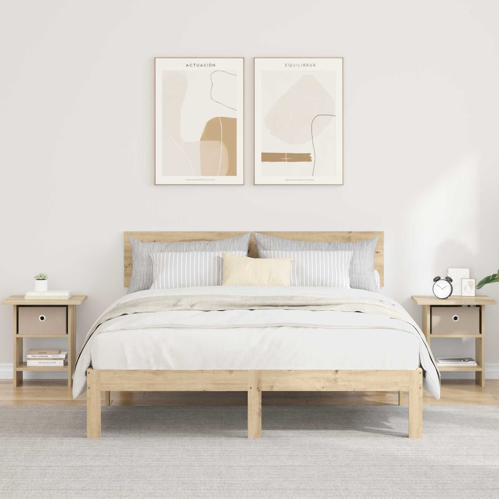 Κομοδίνο 2 pcs Δρύς Sonoma 41 x 40 x 45 εκ Επεξεργασμένο ξύλο - Pakobazaar