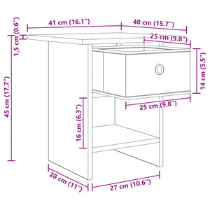 Κομοδίνο 2 pcs Δρύς Sonoma 41 x 40 x 45 εκ Επεξεργασμένο ξύλο - Pakobazaar