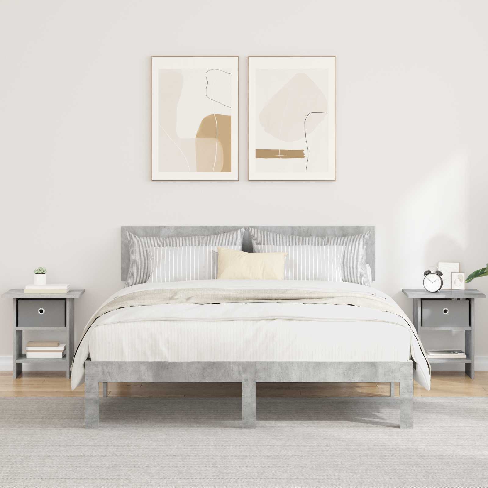 Κομοδίνο με συρτάρι 2 pcs Σκυρόδεμα Γκρι 41 x 40 x 45 εκ - Pakobazaar