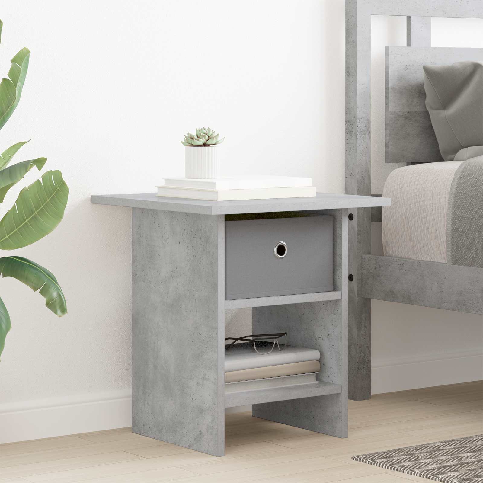 Κομοδίνο με συρτάρι 2 pcs Σκυρόδεμα Γκρι 41 x 40 x 45 εκ - Pakobazaar